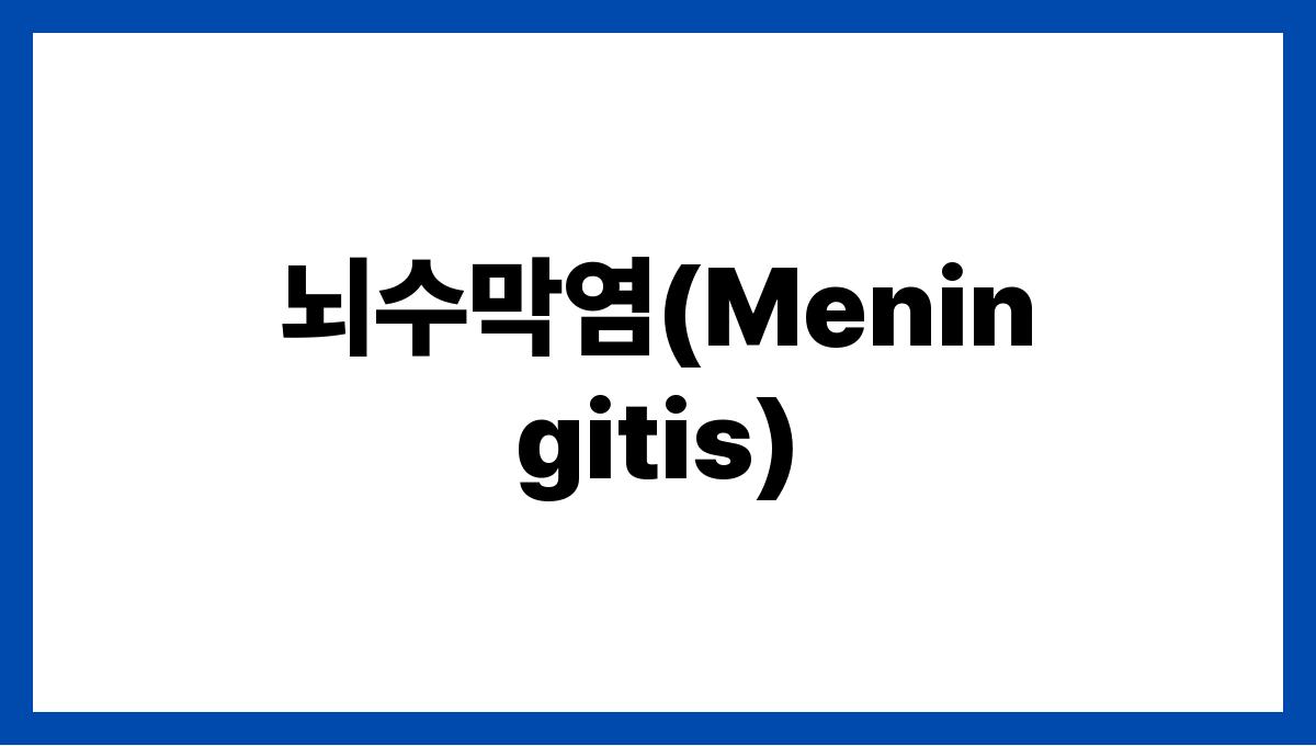 뇌수막염(Meningitis)