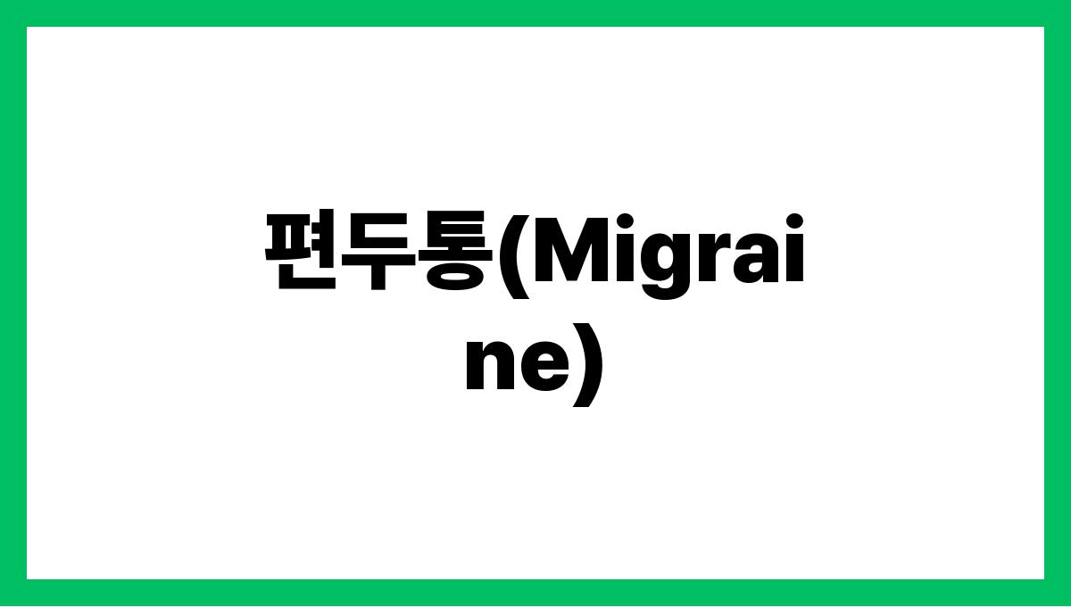 편두통(Migraine)