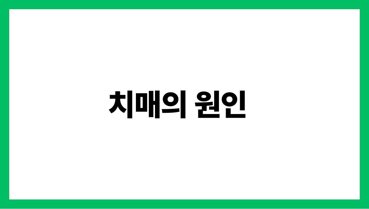 치매(Dementia) 치매의 원인