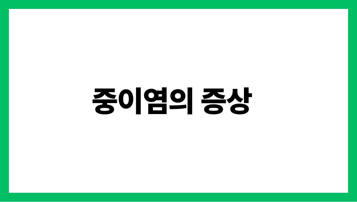 중이염 중이염의 증상