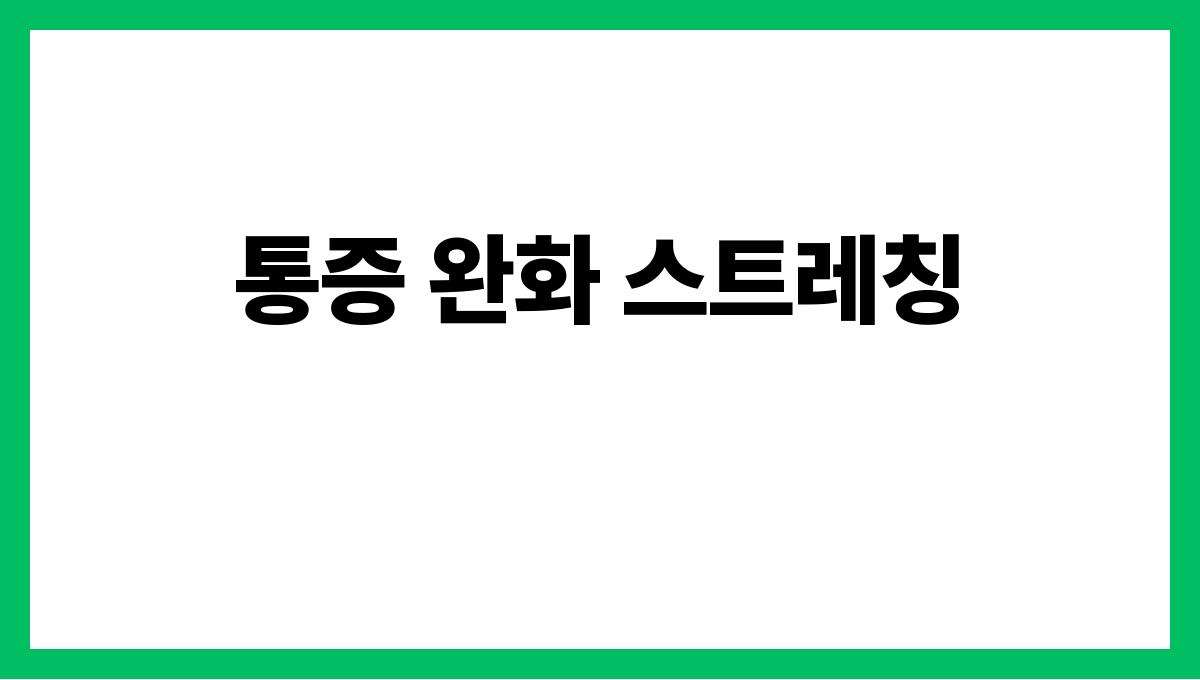 40-60대를 위한 하루 10분 스트레칭 루틴 통증 완화 스트레칭