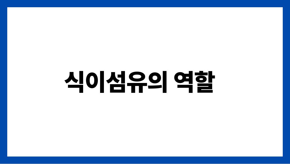 중년의 건강을 위한 최고의 슈퍼푸드 10가지 식이섬유의 역할