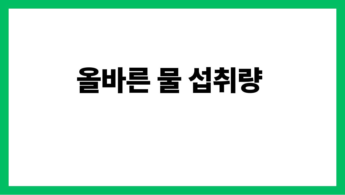 물을 제대로 마시는 법 수분 섭취의 중요성 올바른 물 섭취량