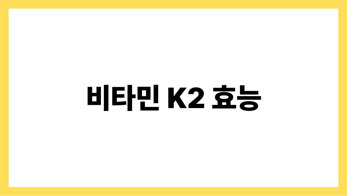 비타민 K2 효능