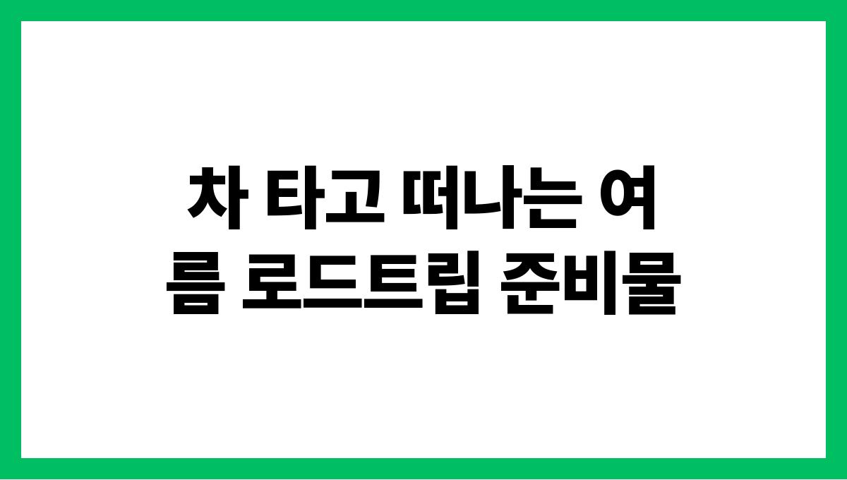 차 타고 떠나는 여름 로드트립 준비물