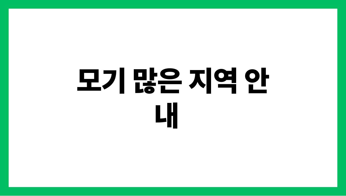 모기 물림 걱정없는 여행 꿀팁 모기 많은 지역 안내