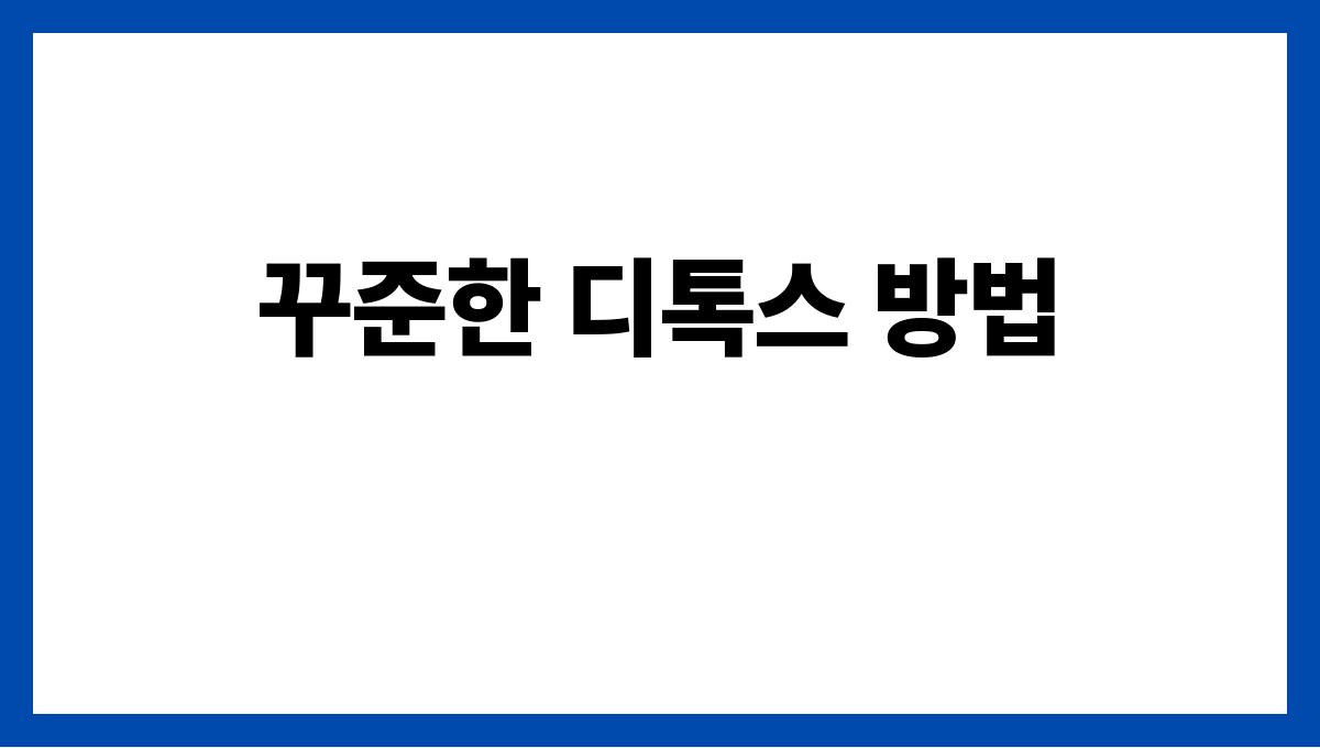다이어트에도 좋은 여름 디톡스 주스 꾸준한 디톡스 방법