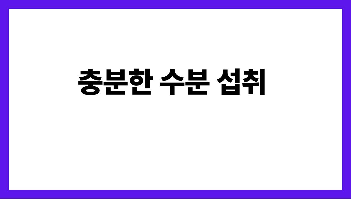면역력을 높이는 여름 습관 5가지 충분한 수분 섭취