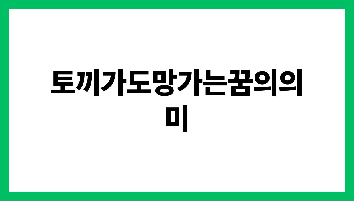 토끼가도망가는꿈의의미