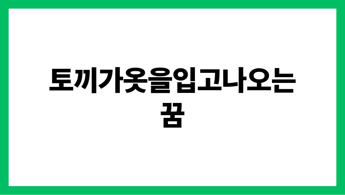 토끼가옷을입고나오는꿈