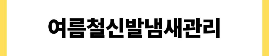여름철신발냄새관리