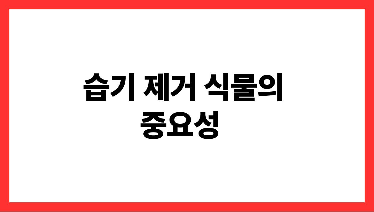 습기제거식물추천 습기 제거 식물의 중요성